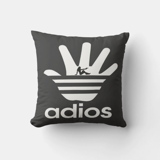 adios throw pillow (Front)