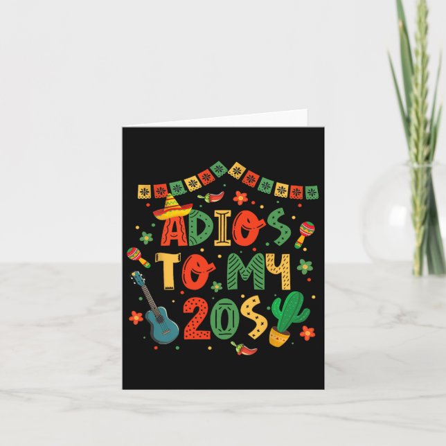 Adios To My 20s Decorations 30th Birthday Cinco De Card (Front)