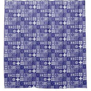 Adire Pattern - Deep Blue and White