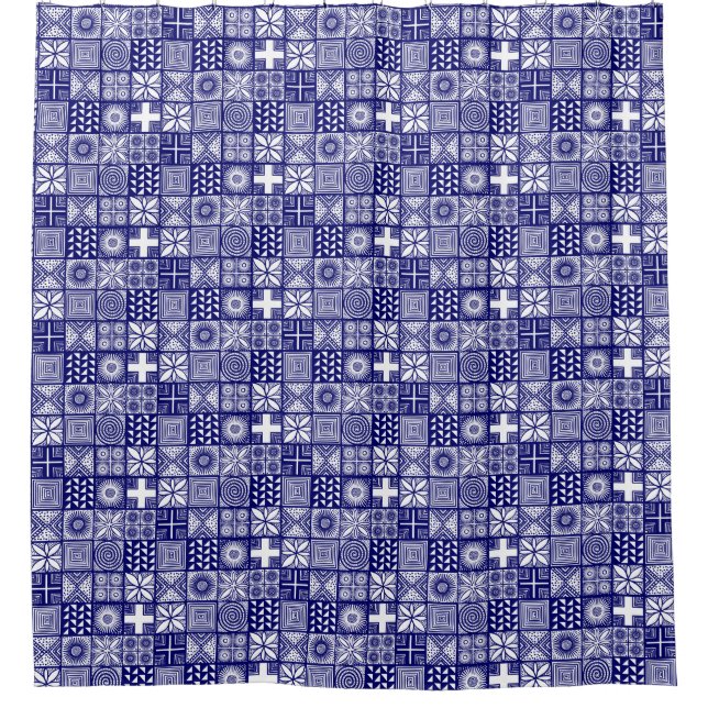 Adire Pattern - Deep Blue and White (Front)