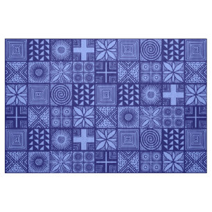 Adire Pattern - Shades of Blue Fabric