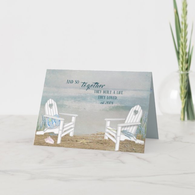 Adirondack beach chairs anniversary card (Front)