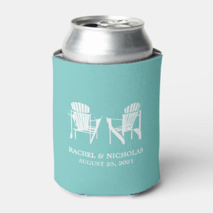 Adirondack Beach Chairs Light Teal Wedding Can Cooler