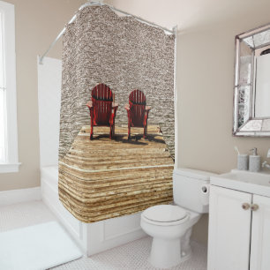 Adirondack Beach Chairs Red Rustic
