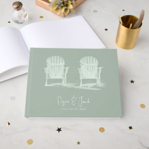 Adirondack Beach Chairs Sage Green Wedding Guest Book