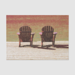 Adirondack Beach Chairs Sunset Rustic Tissue Paper
