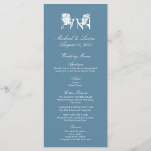 Adirondack Beach Chairs Wedding Menu