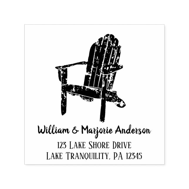 Adirondack Chair Illustration Return Address Self-inking Stamp (Design)