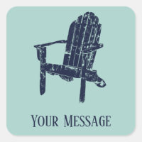 Adirondack Chair Navy and Aqua Blue Personalized