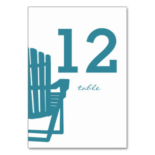 Adirondack Chair Table Number Card