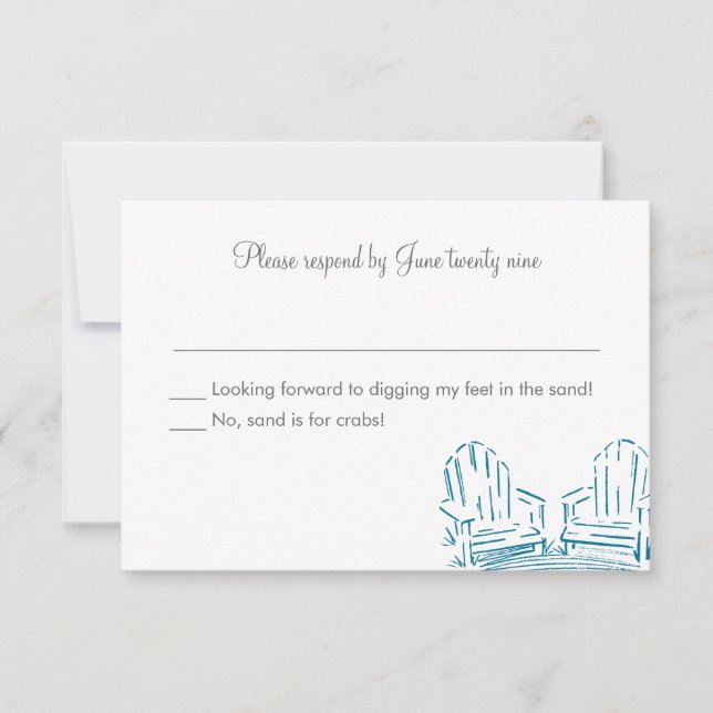 Adirondack Chair Wedding Invitation RSVP (Front)