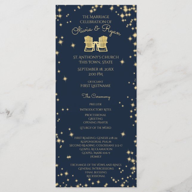 Adirondack Chairs and Starry Sky Navy Blue Program (Front)