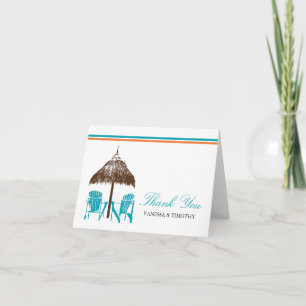 Adirondack Chairs & Beach Umbrella Thank You Card