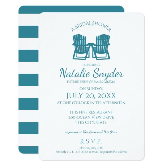 Adirondack Chairs Bridal Shower Card