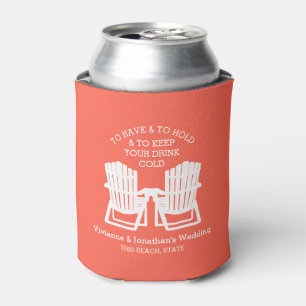 Adirondack Chairs Coral Can Cooler