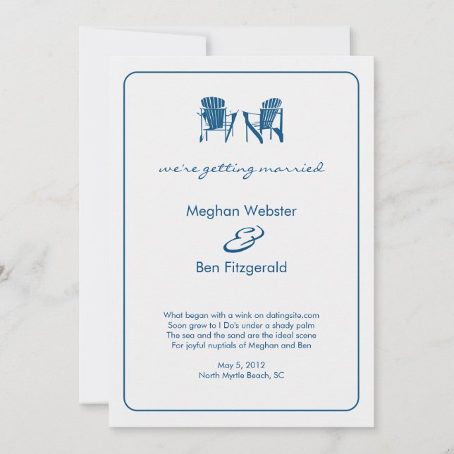 Adirondack Chairs Wedding Announcement (Front)