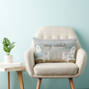 Adirondack Chairs with Starfish Lumbar Pillow