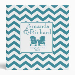 Adirondack Chairs Zig Zag Pattern Teal Binder