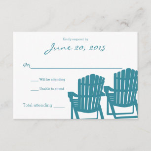 Adirondack Chaises Plage Mariage Carte de réponse