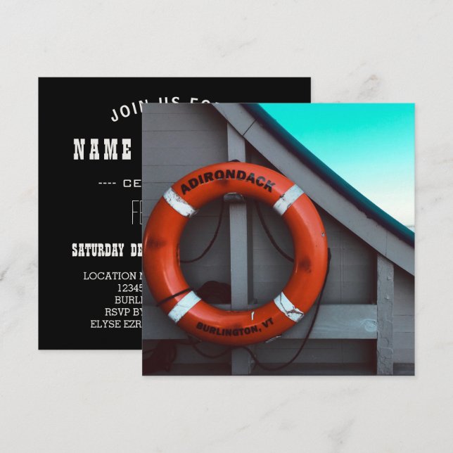 adirondack ferry lifesaver invitation (Front/Back)