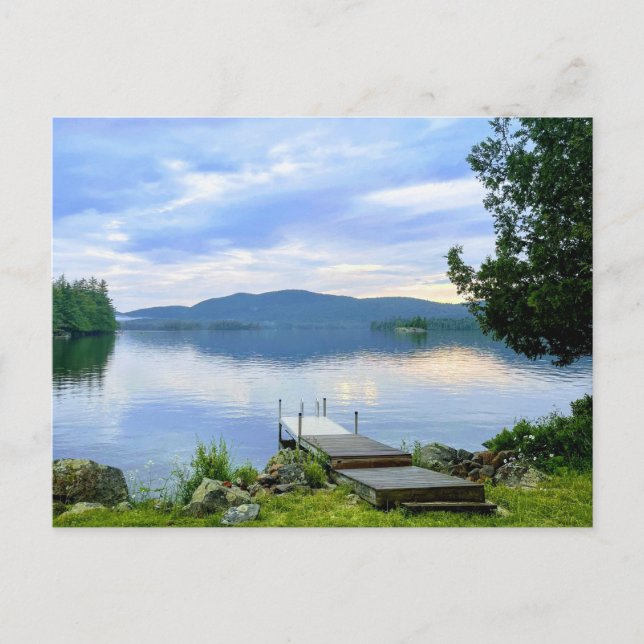 Adirondack Lake and Mountains Postcard with Kayaks (Front)