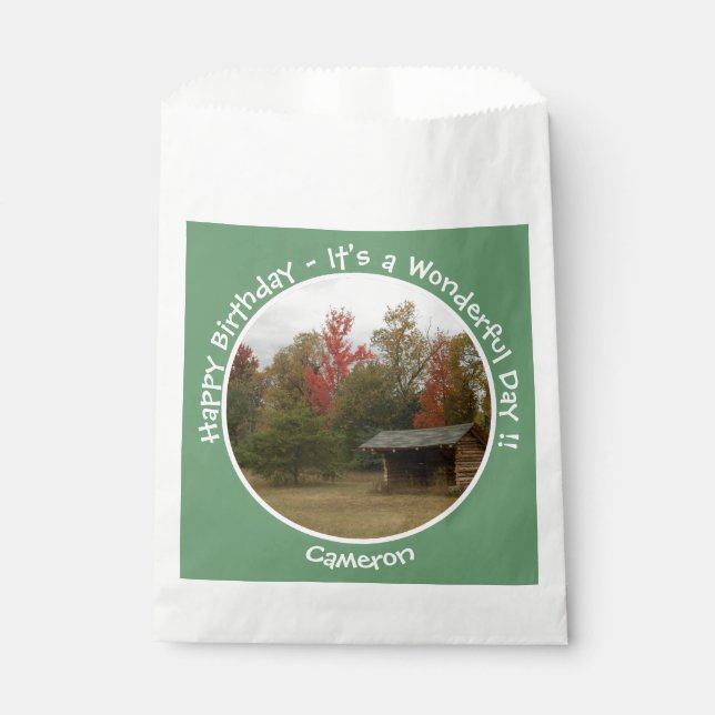 Adirondack Lean-to in Autumn Birthday Party Items Favour Bag (Front)