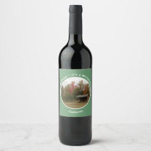 Adirondack Lean-to in Autumn Birthday Party Items Wine Label