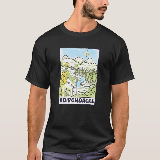 Adirondack Mountain Climbing Hiking Mountaineer Ad T-Shirt (Front)