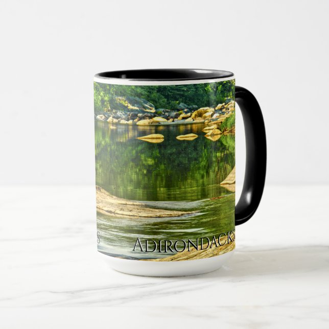 Adirondack Mountain Stream Reflections. - Photo Mug (Front Right)