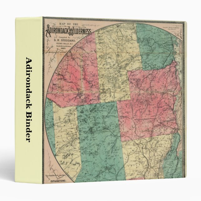 Adirondack Mountains and Park Map Binder (Front/Spine)