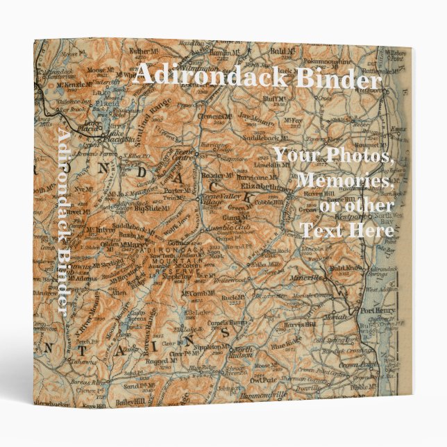 Adirondack Mountains and Park Map Binder (Front/Spine)