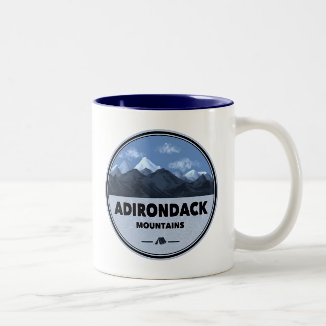 Adirondack Mountains New York Camping Two-Tone Coffee Mug (Right)
