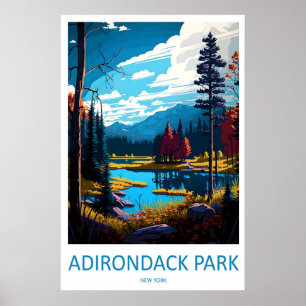 Adirondack Park Vintage Travel Poster Ski National