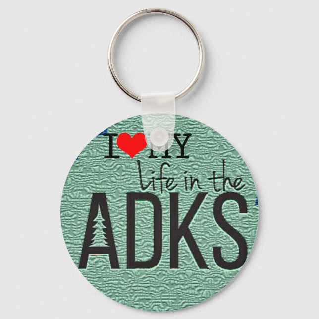 Adirondack Round Button Keychain (Front)