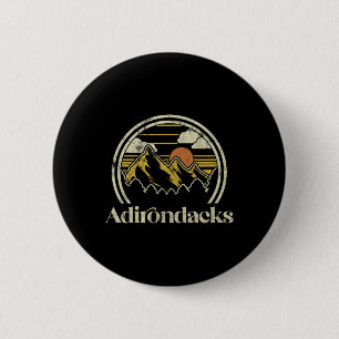 Adirondacks Mountains New York Vintage Hiking Camp 2 Inch Round Button