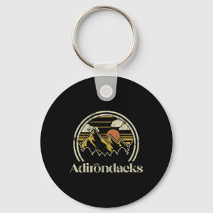 Adirondacks Mountains New York Vintage Hiking Camp Keychain