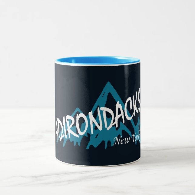 Adirondacks New York Mountains Two-Tone Coffee Mug (Center)