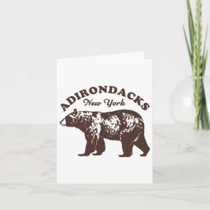 Adirondacks Ny Bear Retro Vintage Style Hiking Mou Card