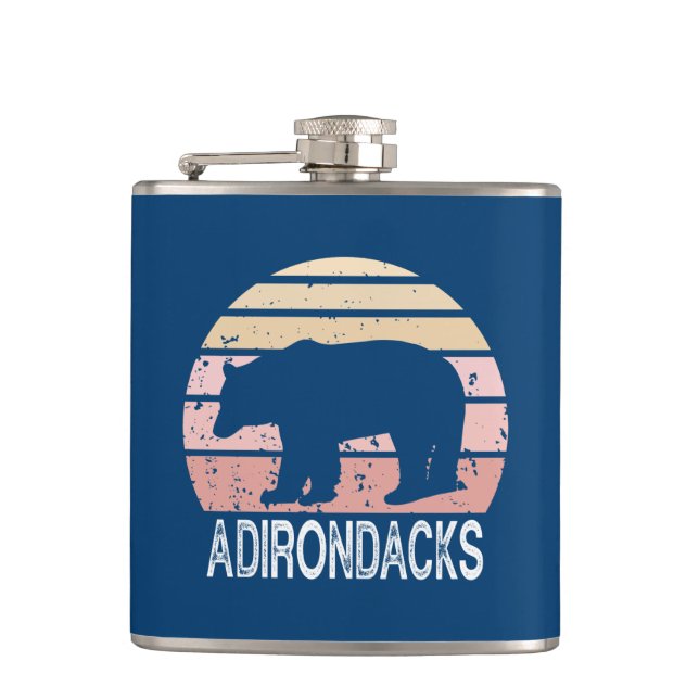 Adirondacks Retro Bear Hip Flask (Front)
