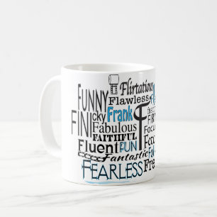 Adjective Word Cloud beginning with letter F Coffee Mug