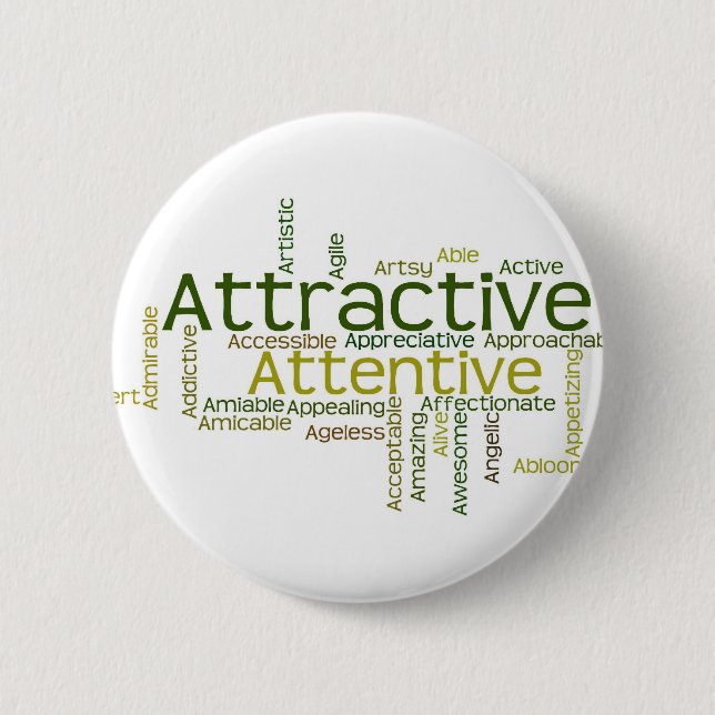 Adjectives to describe yourself starts with A 2 Inch Round Button (Front)