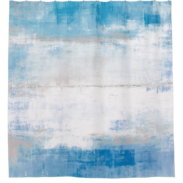 'Adjust' Blue and Grey Abstract Art (Front)