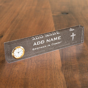 Adjust This Metal Cross Nameplate