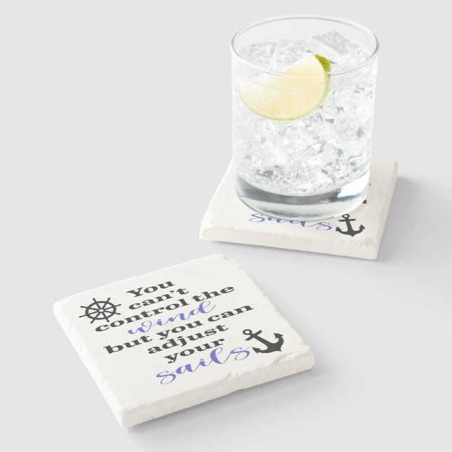ADJUST YOUR SAILS ANCHOR AND WHEE STONE COASTER (Side)