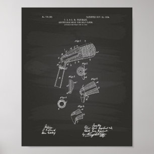 Adjustable Golf Clubs 1904 Patent Art - Chalkboard Poster