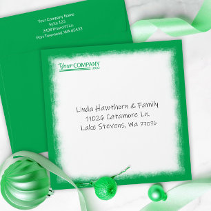 Adjustable Green Logo'd Pre-addressed Holiday Card Envelope
