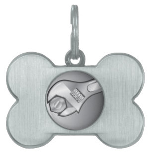 Adjustable wrench vector nuts bolts pet ID tag