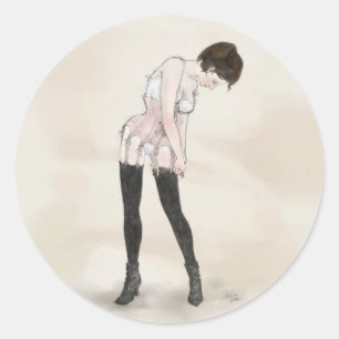 Adjusting Stockings Classic Round Sticker