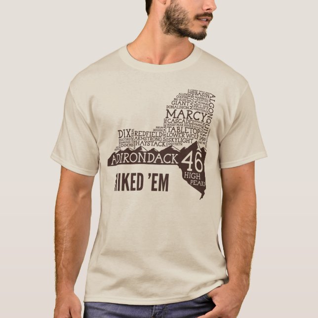 ADK46 Hiked Long Sleeve T-Shirt (Brown Logo) (Front)