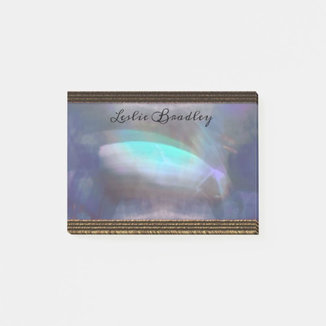 Admenia Bleu Elegant Monogram Post-it Notes (Front)